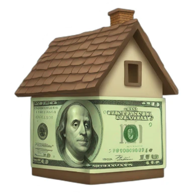 a house with money around sticker
