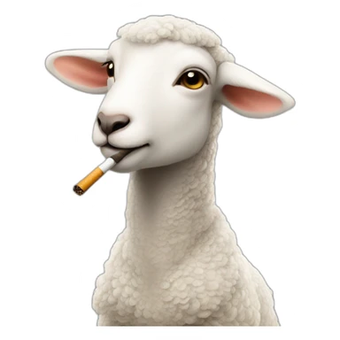 Lamb smoking cigarettes sticker