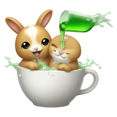 Pouring sprite on a bunny sticker