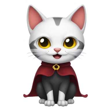 cat wearing vampire cape sticker