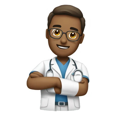 medico dando like por exito de cirugia sticker