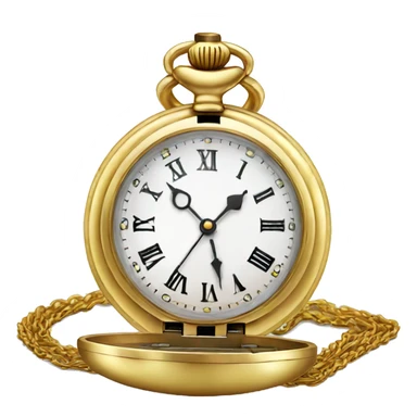 pocket watch with gold chain sticker