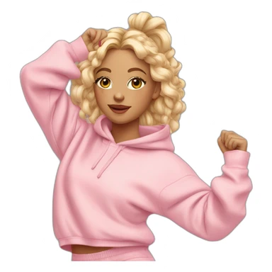 dancing-fair-haired-girl-pink-oversize-tracksuit sticker
