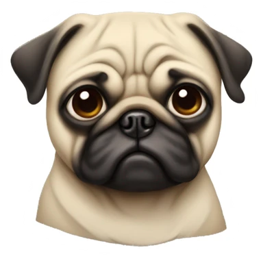 Pug with frown  sticker