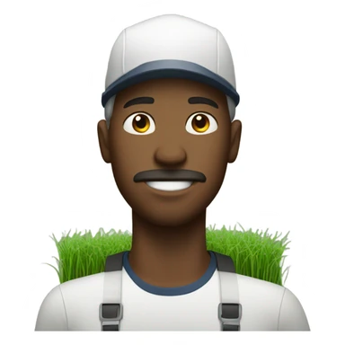 white field worker with grass in his mouth sticker