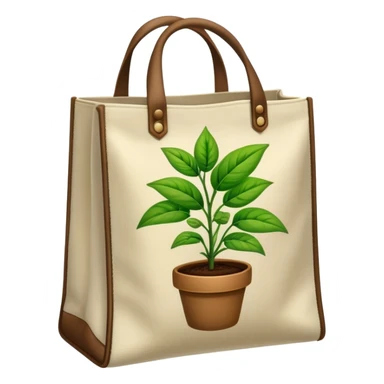 a bag with a picture of a plant on it sticker