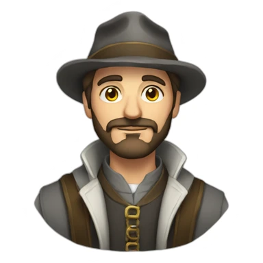 alchemist italiano con barba, joven sticker