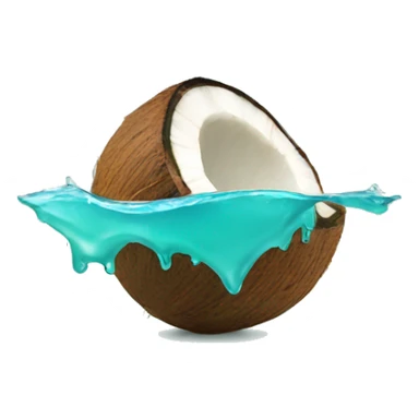 coconut with turquoise water inside sticker
