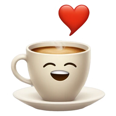 Hot coffee with heart  sticker