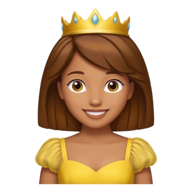 Princess daisy yelllow dress standing with brown hair  sticker