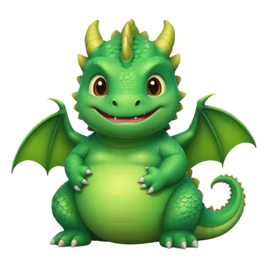 fat baby green dragon sticker