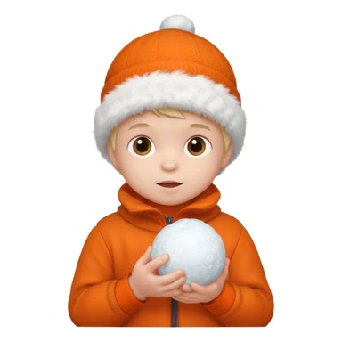baby boy in orange with snowball











 sticker