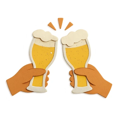 hands raising glasses in a toast sticker