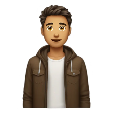 Jeune homme brun expressif sticker