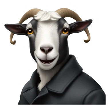 Goat in puffy black coat driving Audi RS6 sticker