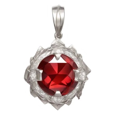 Mystic Communication Red Crystal amulet with white gold sticker
