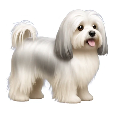 Side view of Havanese with long hair all the way down to the floor sticker