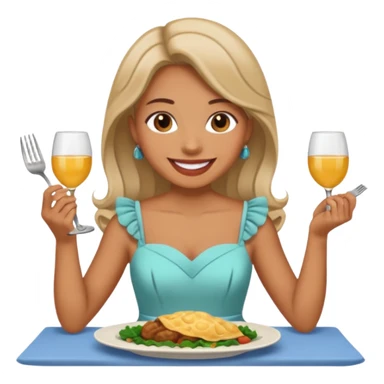 Create a person having dinner. sticker