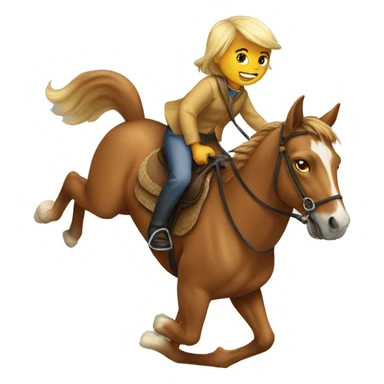 Cat ride a horse  sticker