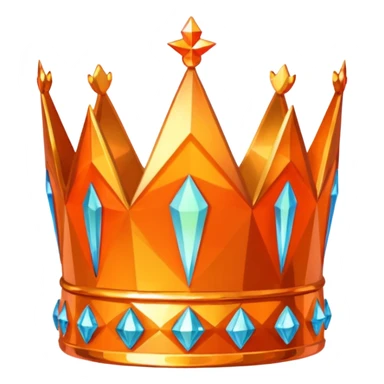 orange prismatic 3d crown sticker