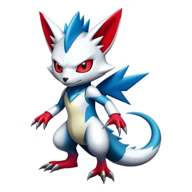 Cool Edgy Badass Shiny Futuristic Legendary Digimon-Sneasel-Zangoose-hybrid full body sticker