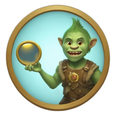 A troll with a magic mirror sticker