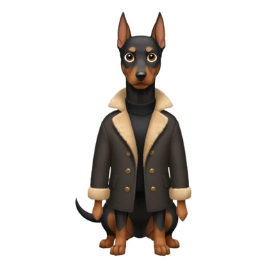 Doberman with clothes on sticker