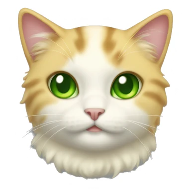 Butter cat with green eyes fluffy sticker