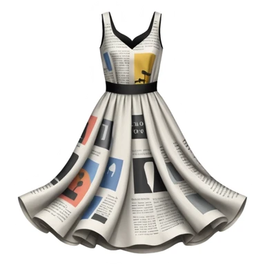 newspaper-print dress sticker