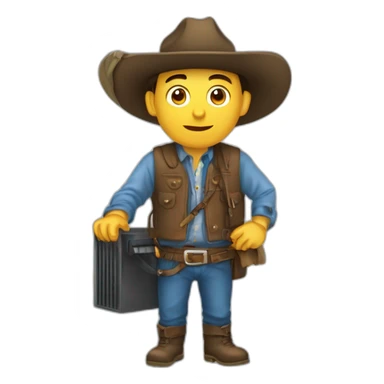 gaucho con una computadora sticker