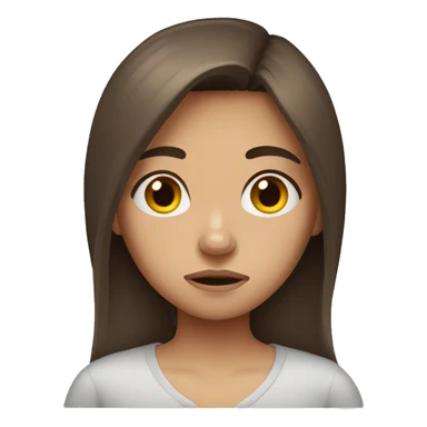 sad girl with brown hair sticker