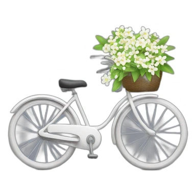 Bicycle with one tyre as jasmine flower sticker