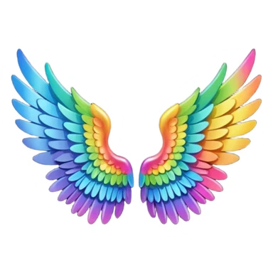 Tiny small left and right rainbow angel wings. sticker