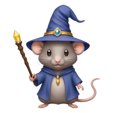 Rat wearing a wizard hat sticker