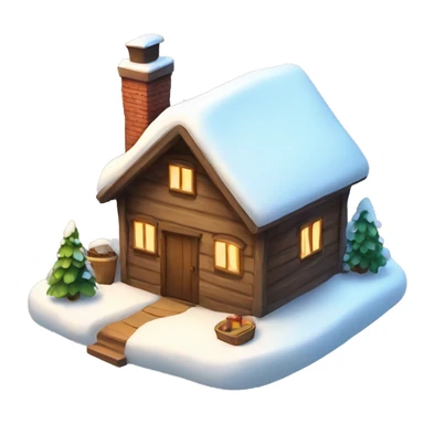 Cozy cottage with snow  sticker