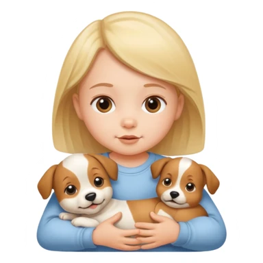 Baby with Dog. sticker