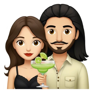 Brown haired Margarita Connoisseur with Latino boyfriend with long black hair  sticker