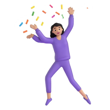 person dancing with confetti, happy Friday vibe sticker