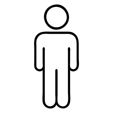Simple person icon, minimalist human figure sticker