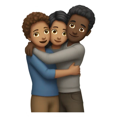 Three people hugging sticker