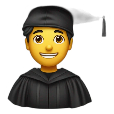 Un ragazzo con in testa il cappello di laurea colore nero sticker