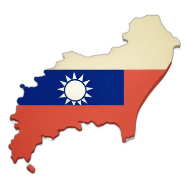 Map of Taiwan with flag sticker
