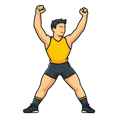 Determined athlete in victory pose sticker