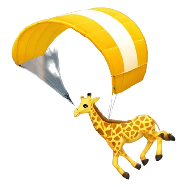 A giraffe paragliding down a mountain  sticker