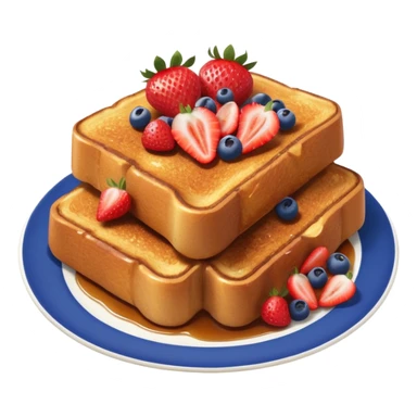 french toast sticks, served with a side of fruit, clean background sticker