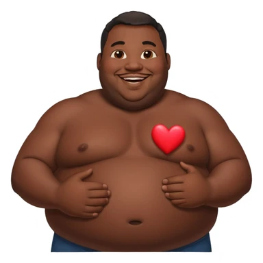 big black fat man with hearts sticker