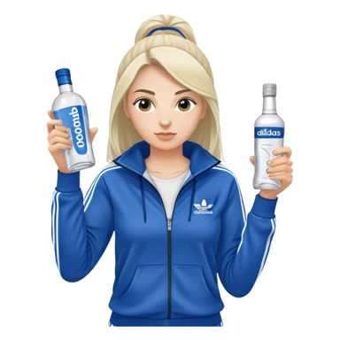 Russische frau mit alkohol und adidas anzug und Fäusten  sticker