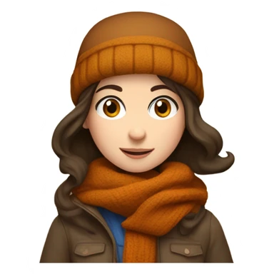 Brunette girl blue eyes cozy autumn vibe sticker