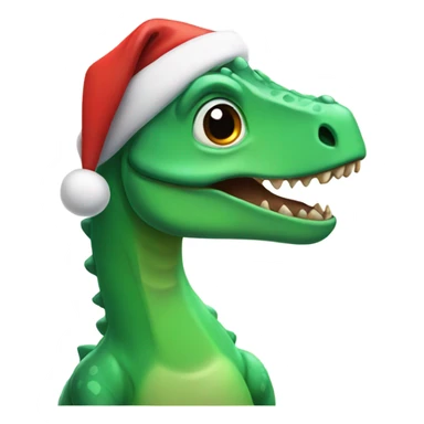 Dinosaur with a Santa hat sticker