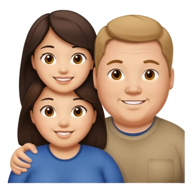 fat brunette white guy with fat brunette asian girl sticker